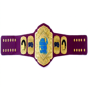 Ceinture en cuir artisanale haut de gamme - Ceinture personnalisée avec plaques métalliques pour la lutte, la boxe, le MMA et les récompenses personnalisées - Product Image 1