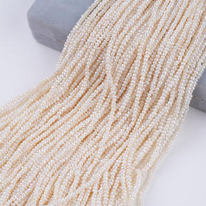 Promotion Zhuji : Perles d'eau douce naturelles de 3 à 3,5 mm, feuille plate, perles blanches, chaîne de perles semi-finies, accessoires de bijoux DIY, vente en gros - Product Image 1