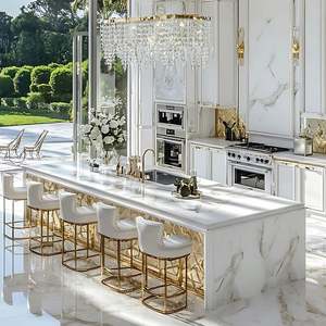 Modern Luxury Custom Design Kitchen Cabinets Stainless Steel Carcase Full Home Customization for Villa House Quartz Countertop - Product Image 5