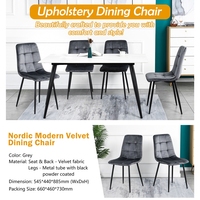 Ensemble de chaises de salle à manger, style nordique, moderne, luxe, cuisine, salle à manger, meubles de Restaurant, chaise de salle à manger en velours