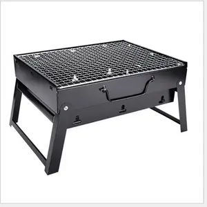 Hersteller liefern billige Outdoor-Holzkohle terrasse Camping ofen Tragbare kleine Reise Rechteck Klapp Carbon BBQ Grill Herd