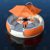 Bateaux Donut en Polyéthylène Rotomoulé à Fond Transparent en Fibre de Verre pour 5 à 10 Personnes, en HDPE, pour Barbecue, à Vendre, Bateau en Plastique Polyéthylène