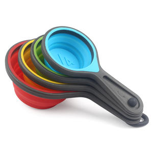 Superventas, 4 Uds., tazas medidoras plegables de silicona, <span class=keywords><strong>cucharas</strong></span> medidoras apilables ajustables para Cocina - Product Image 2