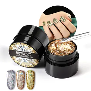 Rosalind create your own brand gel varnish very good trending sparkle broken diamond gel nail polish private label vegan