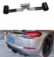 Embout d'échappement en acier inoxydable DEX pour Porsche 718 Cayman 2017-2025, embout quadruple, acier inoxydable SS304, épaisseur 1,5 mm