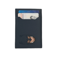 Dompet Kartu Minimalis Kulit Asli Full Grain Desain Kustom Grosir untuk Pria
