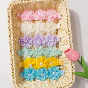 Neue Baby-Stirnbänder im europäischen und amerikanischen Stil, süßes Chiffon-Blumen-Kinder haar zubehör, leicht für alle Jahreszeiten - Product Image 2