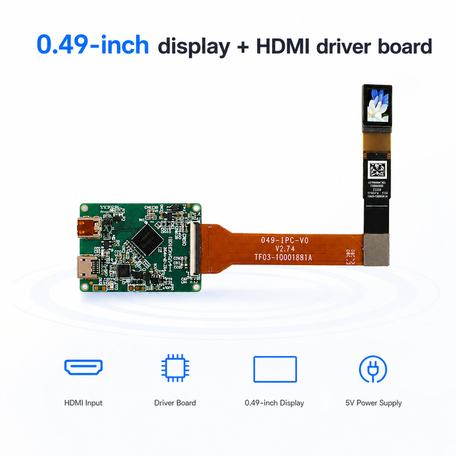 0.49 Inch Monocular OLED Microdisplay DCI P3 90 Color Gamut Near Eye Screen Plug and Play Module