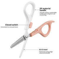 3pcs Set 3Cr13 Ciseaux de coupe de cheveux ménagers en acier inoxydable Ciseaux de beauté lisses pour les enfants pour la coiffure à domicile