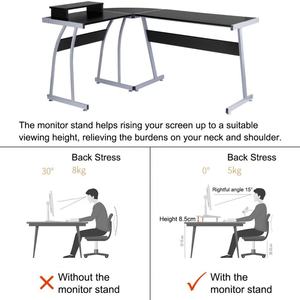 Muebles de Oficina para el Hogar, Escritorio de Estudio en Forma de L de Madera para Juegos, Escritorio de Trabajo, Mesa de Escritorio para Computadora - Product Image 2