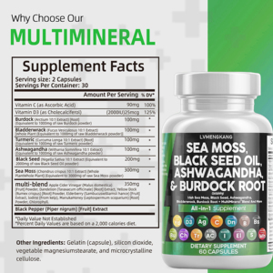 OEM Hot Sale Shilajit Seamoss Capsule Sea <strong>Moss</strong> Black Seed Oil Ashwagandha Ginger Shilajit Sea <strong>Moss</strong> Capsules Supplement - Product Image 2