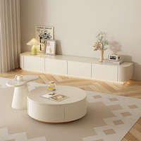 Mueble de TV Moderno y de Diseño Sencillo para Sala de Estar, Apto para Apartamentos Pequeños, con Almacenamiento Integrado y Estantes para TV