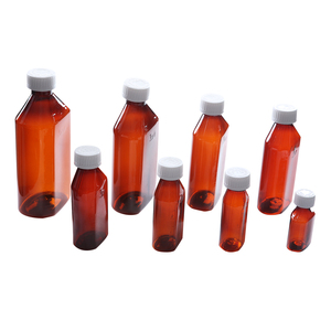 Hot Sale ODM Empty Amber Oval Screw Cap 16oz 4 oz plastic bottles for liquid