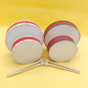 Wholesale 8 Inches Wooden Sheepskin Hand <b>Drums</b> With Wooden Sticks Double-sided <b>Drum</b> Music Orff Percussion Instruments - Product Image 2