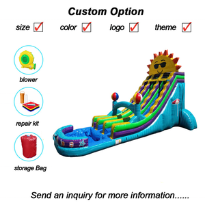 งูเห่าเป่าลมรูปต้นปาล์มหินอ่อนสไลเดอร์เป่าลมสำหรับผู้ใหญ่สไลเดอร์เป่าลมบ้านเด้งในฤดูร้อน - Product Image 5