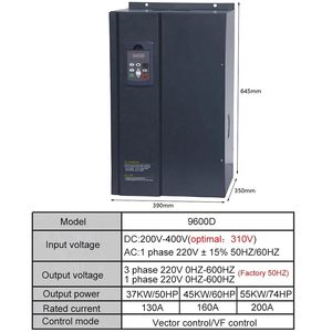 Convertisseur de fréquence EDSJTZRSQ 220V monophasé 30kw40HP, contrôle de vitesse du moteur, variateur de fréquence VFD - Product Image 3