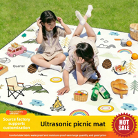Tapis de pique-nique Chunyafang portable, épais, antidérapant, résistant à l'humidité, style Instagram, sans gonflage, pour camping, cuisine en plein air, pelouse