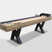 Table de shuffleboard multifonction 2 en 1 avec LED, table de jeu combinée de shuffleboard et de bowling en bois pour l'intérieur, équipement de divertissement sportif