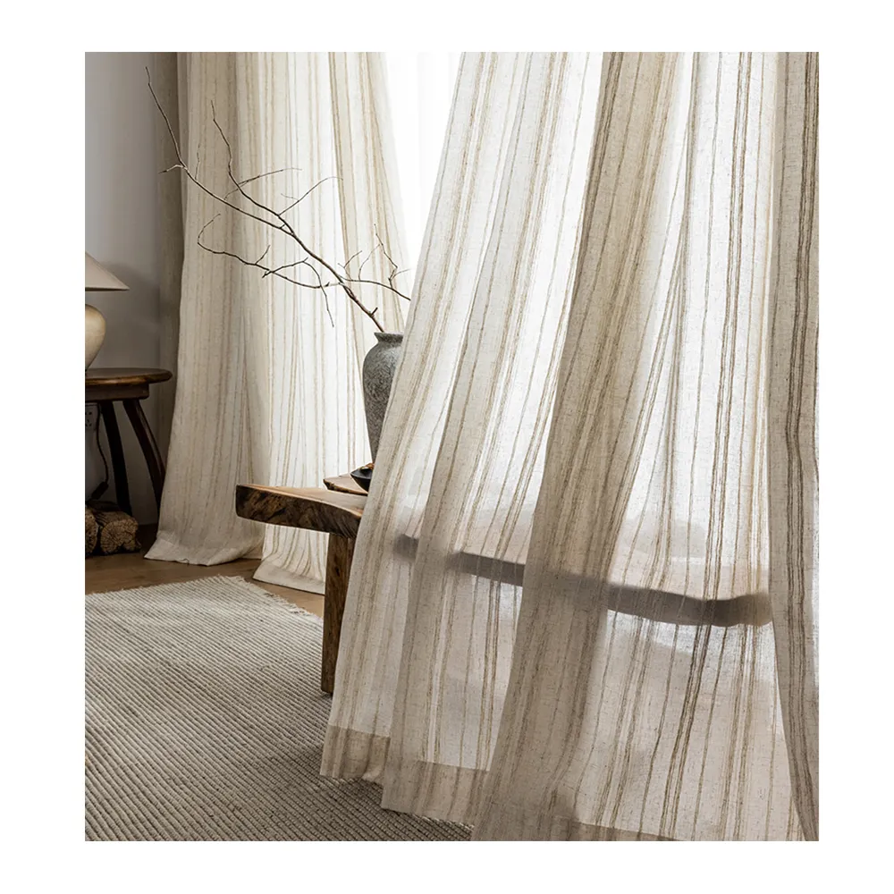 Living Room Sheer Curtain Fashional High Quality Natural Linen Curtains