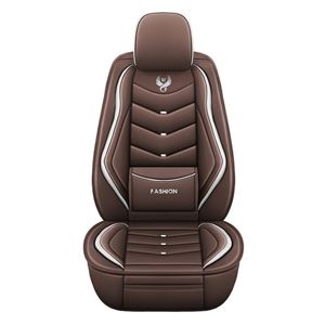 Housses de siège auto universelles TONGHUI, nouveau design 2025, luxe, 360° tout inclus, sport, 11 pièces, cuir PU, toutes saisons, marron - Product Image 1