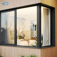 Ventana Fija de Aluminio con Rotura de Puente Térmico NF AS2047, Doble Vidrio Low-E, Diseño Moderno para Sala de Estar y Villa