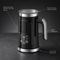 Mousseur à lait électrique 5-en-1 pour boissons chaudes et froides, 300 ml, 500 W, boîtier en plastique, usage domestique