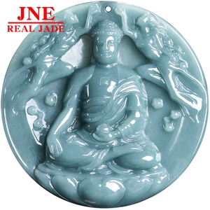 Pendentif en pierre de jade naturel de type A, bleu eau, Dunhuang, <span class=keywords><strong>Kweichow</strong></span>, Moutai, Bouddha, vieux matériaux, jade glacé, pour hommes et femmes - Product Image 5