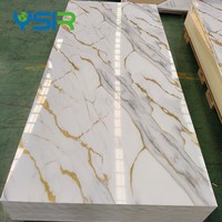 Panneaux muraux en marbre PVC artificiel au design moderne, panneaux en marbre UV, panneaux stratifiés en plastique