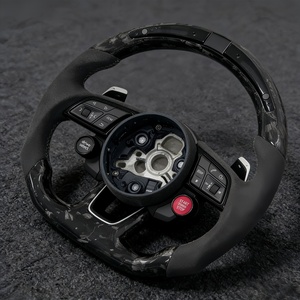 Volant de voiture en fibre de carbone forgée avec bouton de démarrage pour <span class=keywords><strong>Audi</strong></span> Q5 Q7 A4 B9 A5 Q3 A6 C7 A7 S3 S4 RS3 RS5 RS7 RS6 C8 <span class=keywords><strong>TT</strong></span> TTRS - Product Image 2