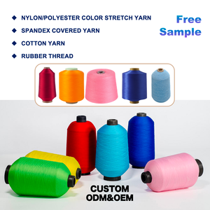 Muestra Gratuita de Hilo Textil Teñido de Alta Resistencia, Hilo de Poliéster Recubierto de Spandex SCY para Tejido Elástico - Product Image 6