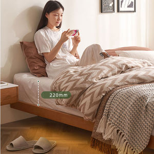 Tatami de madera sólida sin cabecero, cama suspendida moderna de estilo nórdico, marco de cama baja de madera dura - Product Image 2