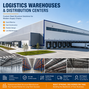 Entrepôt à structure métallique pour grand centre logistique, hangar préfabriqué à portée libre et haute hauteur - Product Image 1