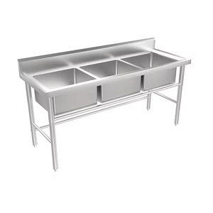 Cocina comercial Fabricación de acero Restaurante-Grado 2 Compartimentos Fregadero de acero inoxidable Lavabo Piscina Cuenco Cocina comercial - Product Image 5