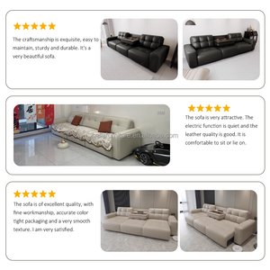 मालिश फ़ंक्शन के साथ शून्य दीवार-माउंट इलेक्ट्रिक चमड़े के सोफे बिस्तर आधुनिक डिजाइन छोटे लिविंग रूम के लिए तीन सीट रिमोट कंट्रोल - Product Image 4