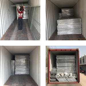 Valla temporal de eslabones de cadena galvanizada portátil de 6x12ft, forma de agujero cuadrado prensado, valla de construcción de acera extraíble para exteriores - Product Image 5