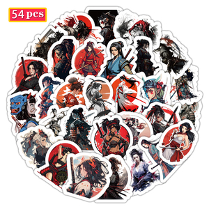 สติกเกอร์ตกแต่งซามูไรผู้หญิงไวนิลหล่อพิมพ์ลายกำหนดได้เอง54ชิ้น/ถุงเป็นมิตรกับสิ่งแวดล้อมทนทานสติกเกอร์บรรจุภัณฑ์กันน้ำ - Product Image 5