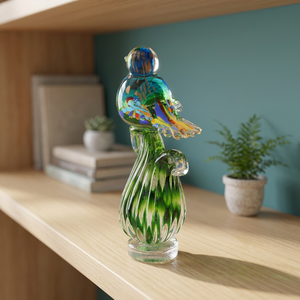 Tiny Glass World - Figura de Pato de Vidrio Soplado a Mano, Color Ámbar Rojo, Arte Popular, Escultura de Animal, Pieza de Arte Decorativa, Rajasthan - Product Image 4