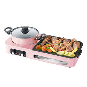 Snelle Levering Rookloze Elektrische Bakplaat En Grill Multifunctionele Elektrische Hete Pot Bakplaat 2 In 1 Elektrische Bakplaat & Grill - Product Image 1