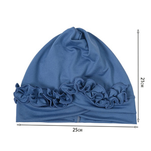 Hijab long à motif floral croisé sur le devant, bonnet respirant, foulard tendance pour femmes musulmanes, bonnet hijab de couleur unie - Product Image 2