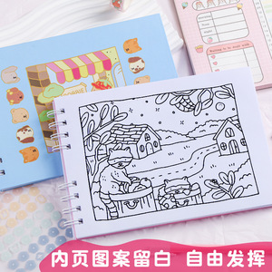 Livre de <span class=keywords><strong>dessin</strong></span> et de coloriage <span class=keywords><strong>pour</strong></span> enfants, format A5, carnet de croquis de dessins animés - Product Image 4