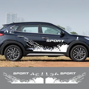 2 uds pegatinas de coche <span class=keywords><strong>4x4</strong></span> deporte montañismo estilo vinilo película embellecedor calcomanías Auto Tuning accesorios para Hyundai Tucson 2017-2023 - Product Image 3