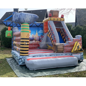 Commercial PVC Hupfburg Construction Worker Thème Saut <span class=keywords><strong>Château</strong></span> 0.55mm PVC Gonflable Bounce House à vendre - Product Image 3