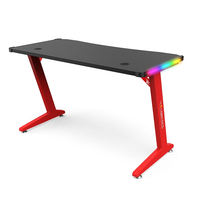 Bureau de jeu en métal réglable en hauteur Wquantum, éclairage LED RVB, design ergonomique, surface en mélamine pour la maison, le bureau et les sports électroniques