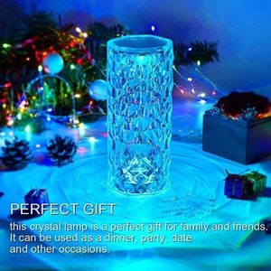 <span class=keywords><strong>Tactile</strong></span> cristal lampe de table bureau éclairage intérieur luxe Rose capteur Rechargeable Usb rvb décoration décor à la maison Led chambre veilleuse - Product Image 4