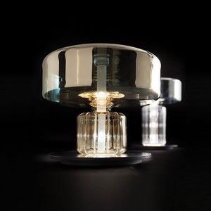 Lámpara de mesa de cristal E27 con control de interruptor LED, diseño minimalista nórdico para sala de estar y dormitorio - Product Image 1