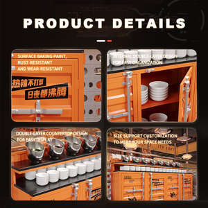 Comptoir <span class=keywords><strong>de</strong></span> bar industriel <span class=keywords><strong>chic</strong></span> en métal <span class=keywords><strong>de</strong></span> qualité supérieure Design Steampunk Construction en fer rustique Rangement commercial pour la maison et le salon - Product Image 3