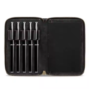 Étui de transport vintage en cuir pleine fleur fait main pour carnet de voyage, trousse à fermeture éclair, organiseur de stylos pour l'école - Product Image 4