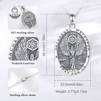 Merryshine Hommes Religieux Amulette Archange Spirituel Ange Religieux Médaillon Metatron Cube Pendentif Collier