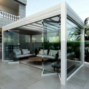 <span class=keywords><strong>Veranda</strong></span> con Telaio in Alluminio Autoportante in Policarbonato Retrattile Casa da Giardino in Vetro Plastica PVC Giardino d'Inverno - Product Image 1