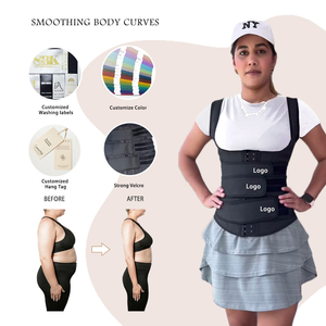 Nuovo Corsetto Colombiano Faha <span class=keywords><strong>per</strong></span> Correzione Posturale, Fascia Modellante con 3 Cinghie, Chiusura con Ganci, 100% Lattice, Gilet Modellante con 3 Lacci - Product Image 2